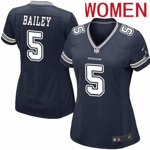 Women Dallas Cowboys 5 Dan Bailey Nike Navy Game Team NFL Jersey